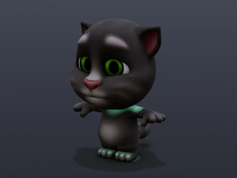 Talking Tom Animated Rigged 3D Model