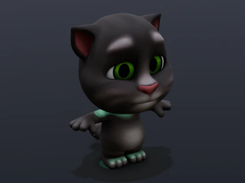 Talking Tom Animated Rigged 3D Model