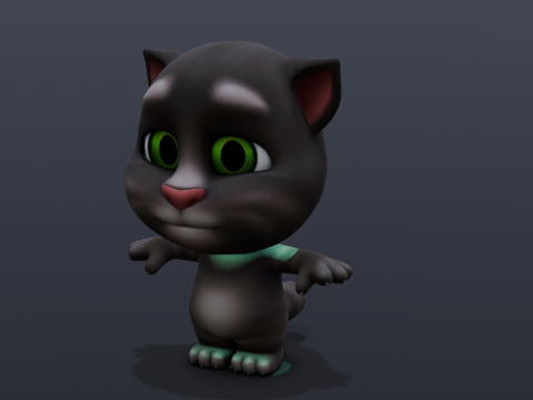 Talking Tom Animated Rigged 3D Модель