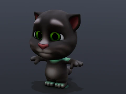 Talking Tom Animated Rigged 3D Model