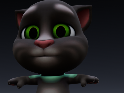 Talking Tom Animated Rigged 3D Модель