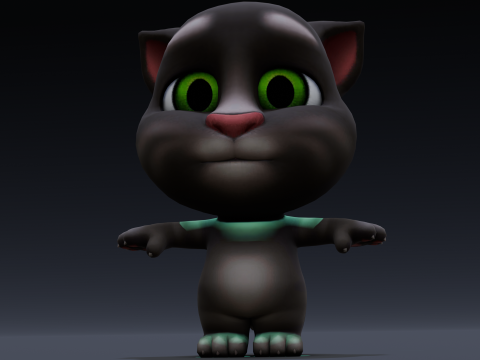 Talking Tom Animated Rigged 3D Модель