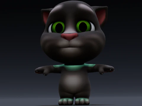 Talking Tom Animated Rigged 3D Model
