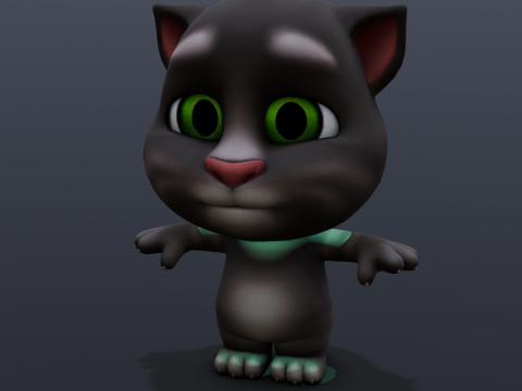 Talking Tom Animated Rigged 3D Модель