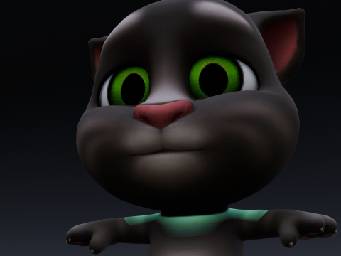 Talking Tom Animated Rigged 3D Модель