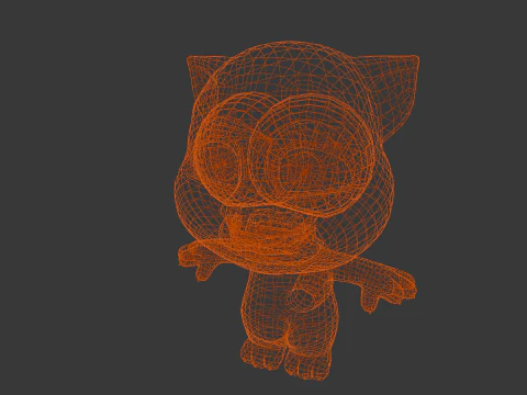 Talking Tom Animated Rigged 3D Model