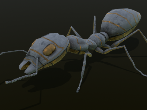 Ant Animated and Rigged 3D Модель