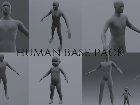 Pacote Base da Fam&iacute;lia Humana Modelo 3D