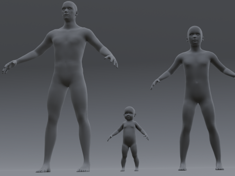 Human Family Base Pack Model 3D