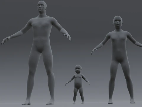Human Family Base Pack 3D Model