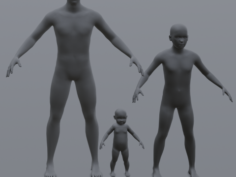 Human Family Base Pack Model 3D