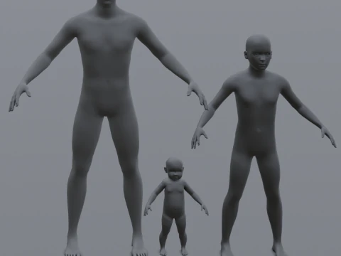Human Family Base Pack 3D Model