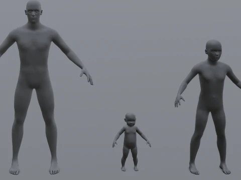 Human Family Base Pack 3D Model