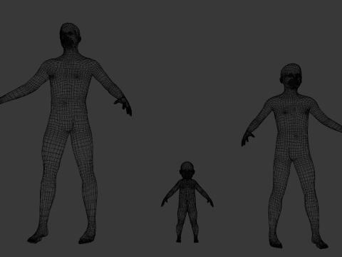 Human Family Base Pack Model 3D
