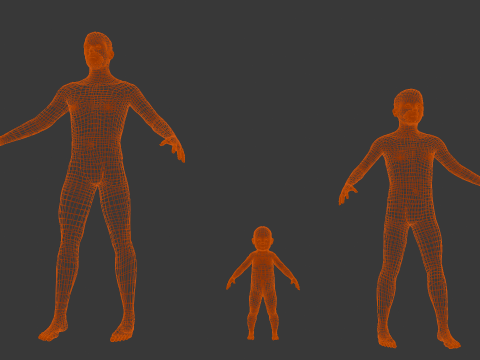 Human Family Base Pack Model 3D