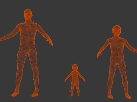 Human Family Base Pack 3D Model