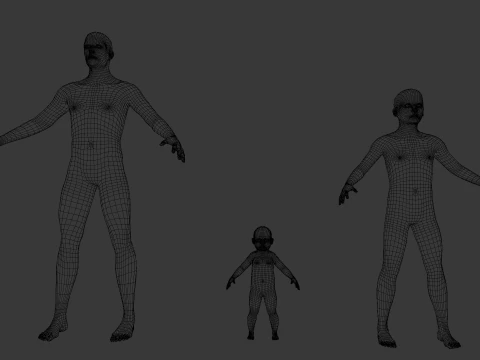 Human Family Base Pack 3D Model