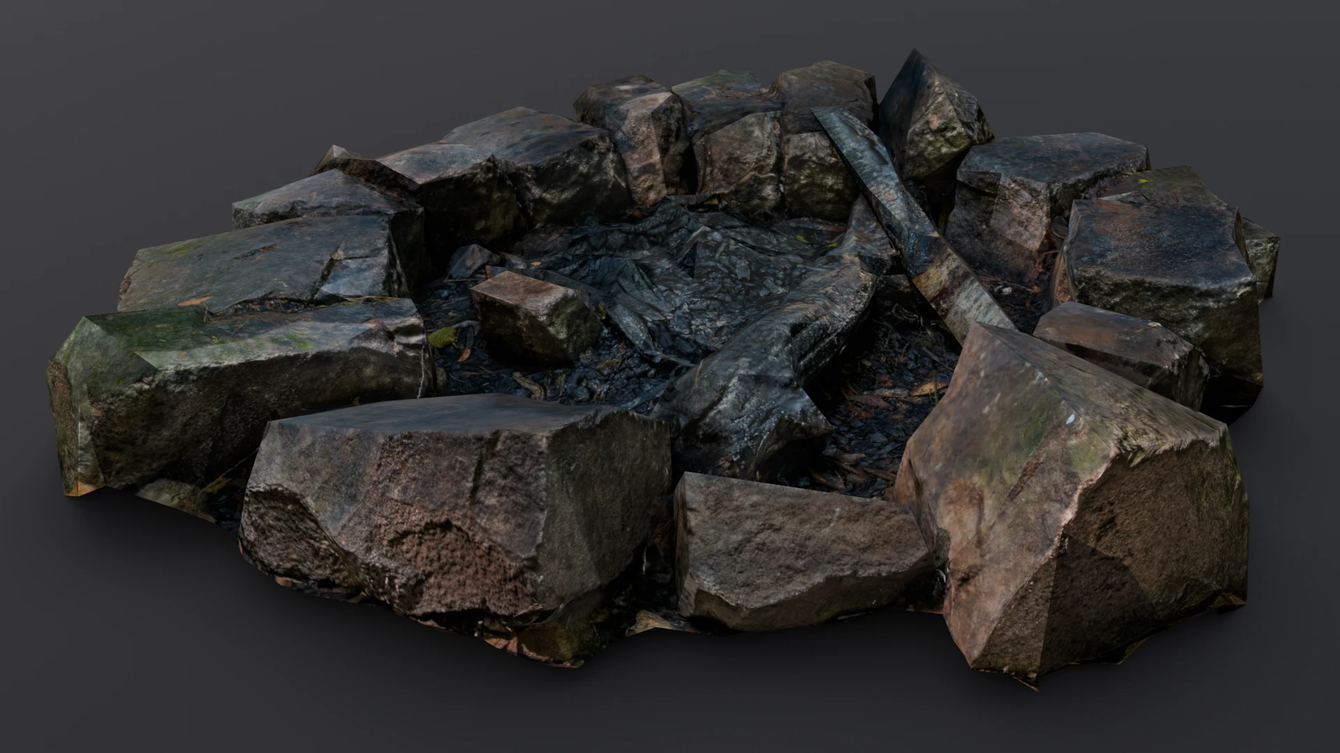 Fire Pit 3D Model .c4d .max .obj .3ds .fbx .stl .blend 