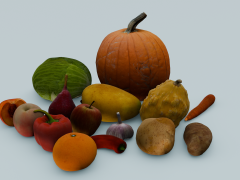 Fruits and Vegetables Pack 3D Model