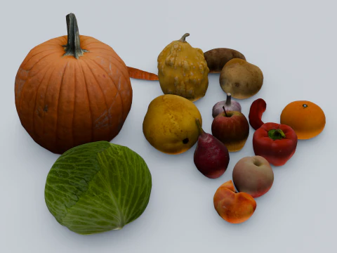 Fruits and Vegetables Pack 3D Model