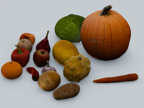 Fruits and Vegetables Pack 3D Model