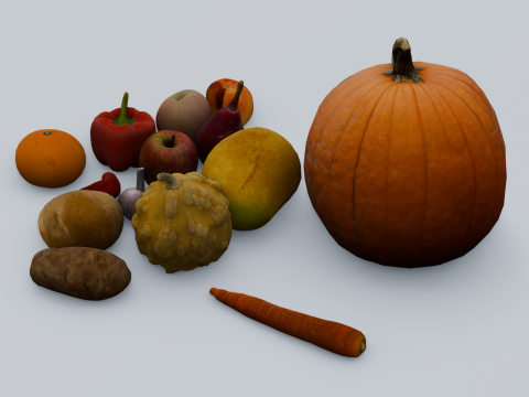 Fruits and Vegetables Pack Model 3D