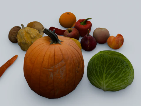 Fruits and Vegetables Pack 3D Model