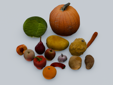 Fruits and Vegetables Pack Model 3D