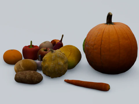 Fruits and Vegetables Pack 3D Model