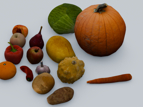 Fruits and Vegetables Pack Model 3D