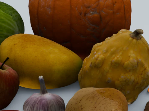 Fruits and Vegetables Pack 3D Model