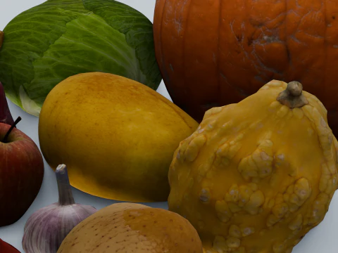 Fruits and Vegetables Pack 3D Model