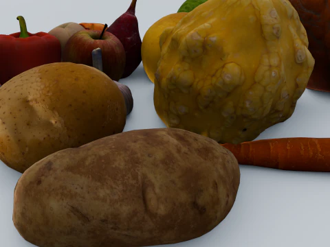 Fruits and Vegetables Pack 3D Model
