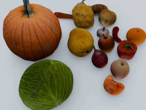 Fruits and Vegetables Pack 3D Model