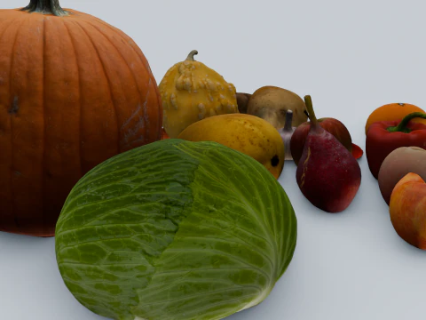 Fruits and Vegetables Pack 3D Model