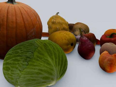 Fruits and Vegetables Pack 3D Model