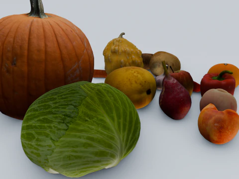 Fruits and Vegetables Pack 3D Model