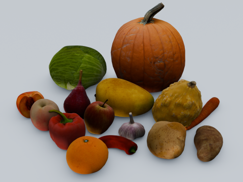 Fruits and Vegetables Pack Model 3D