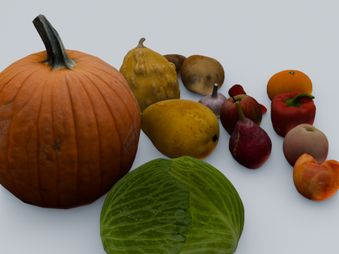 Fruits and Vegetables Pack Model 3D