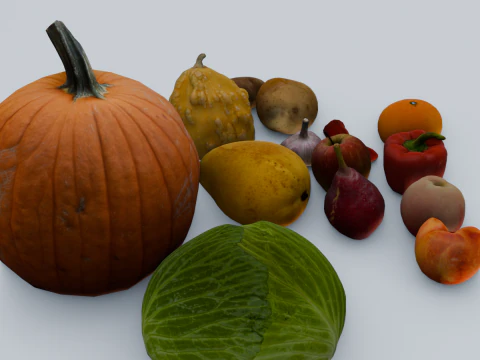 Fruits and Vegetables Pack 3D Model