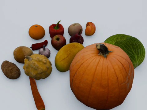 Fruits and Vegetables Pack 3D Model