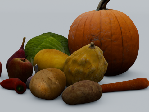 Fruits and Vegetables Pack Model 3D