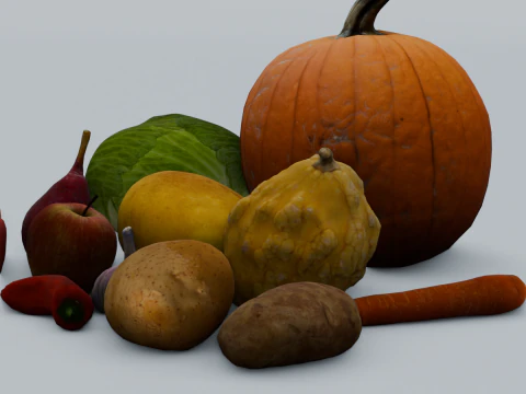 Fruits and Vegetables Pack 3D Model