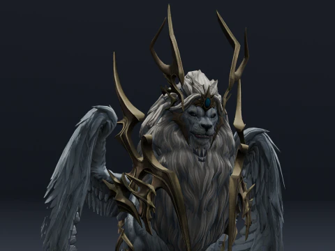 Seraphic Roar beast Animated Rigged 3D Model