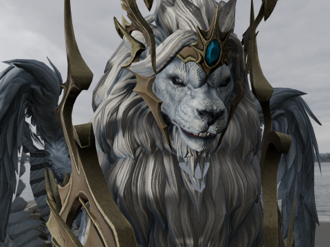 Seraphic Roar beast Animated Rigged Modello 3D