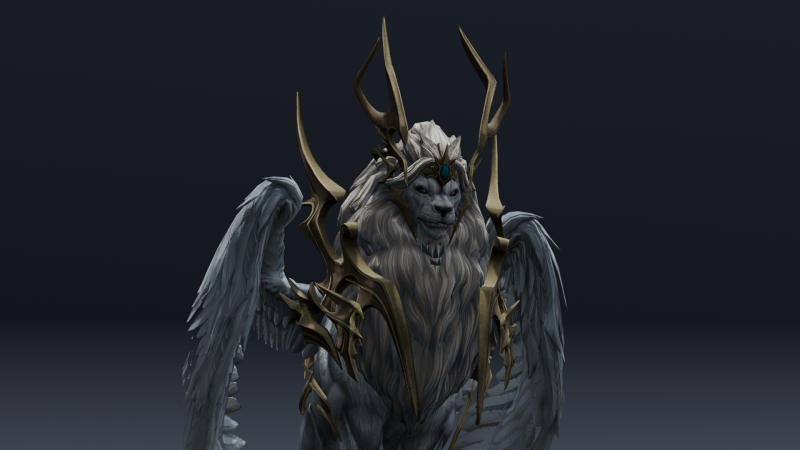Seraphic Roar beast Animated Rigged Modello 3D .c4d .max .obj .3ds .fbx .stl .blend 