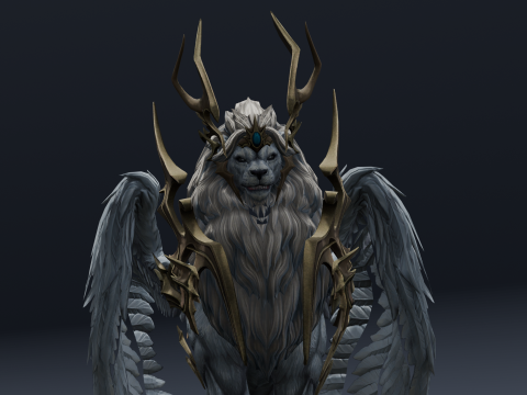 Seraphic Roar beast Animated Rigged Modello 3D