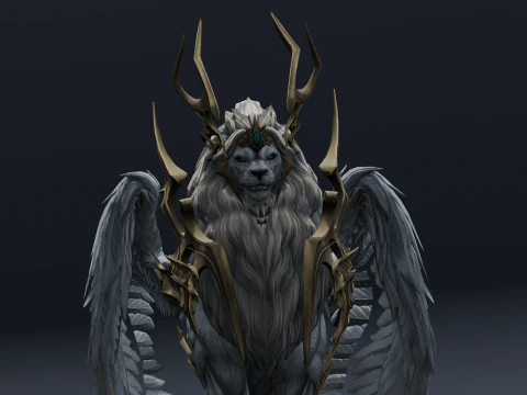 Seraphic Roar beast Animated Rigged 3D Model