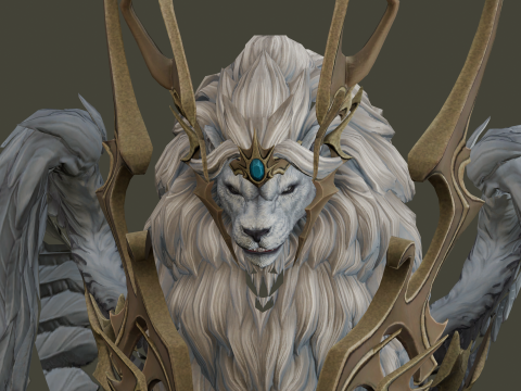 Seraphic Roar beast Animated Rigged Modello 3D