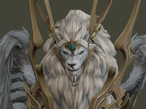 Seraphic Roar beast Animated Rigged 3D Model